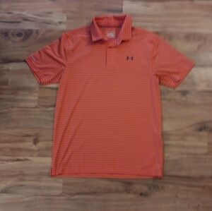 Under Armour Heat Gear ColdBlack Size M Loose Orange & Blue Striped Gently Worn